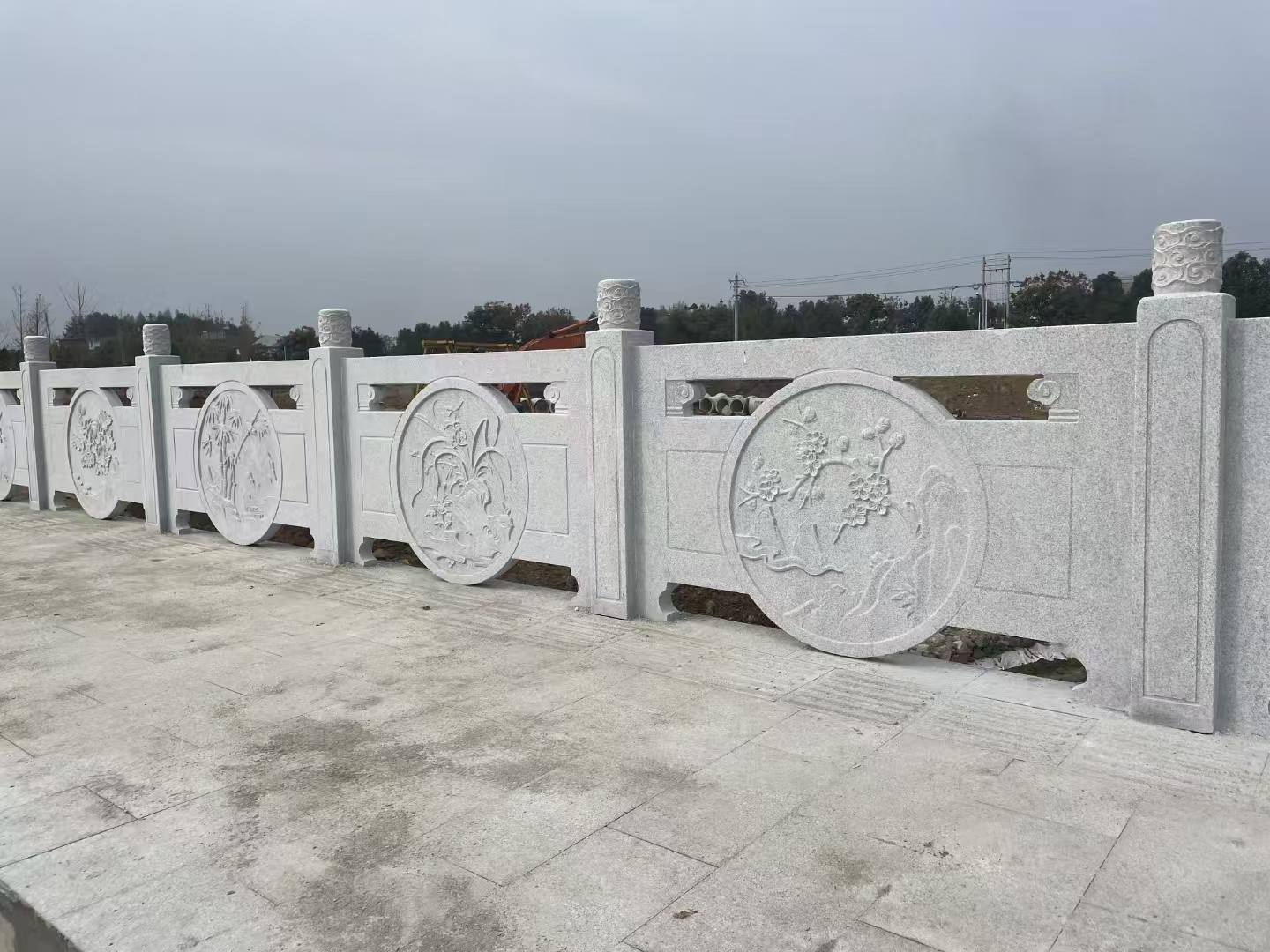 昌都芝麻白河道栏杆 石材栏杆